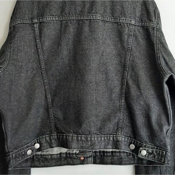 OLD NAVY | Oversized Boxy Classic Button Down Jean Jacket Black Sz XL T - Picture 10 of 14